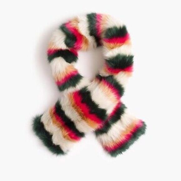 J Crew Fur Scarf / Coat Wrap Multi-color - Picture 1 of 6